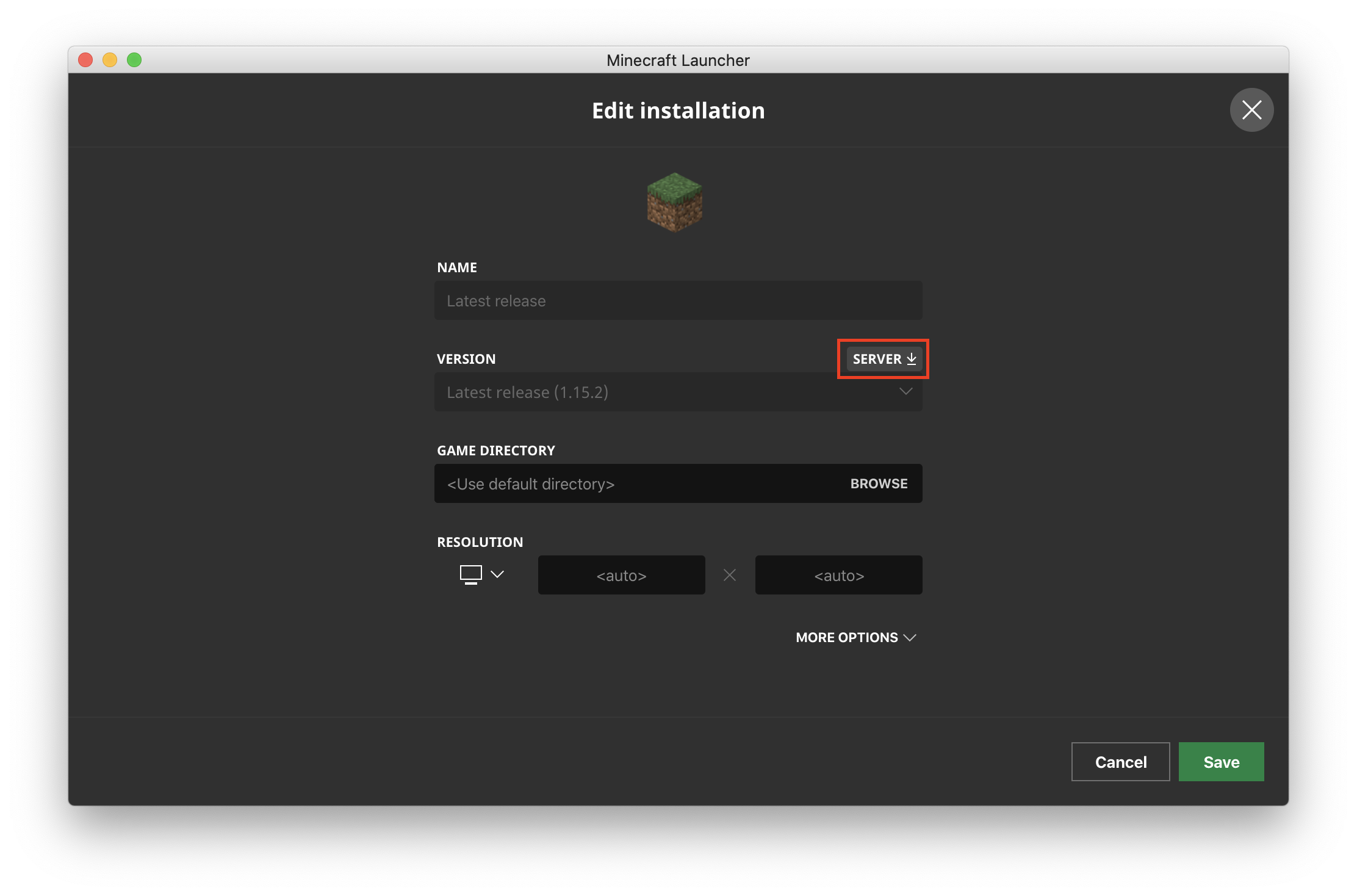 Click Download Server